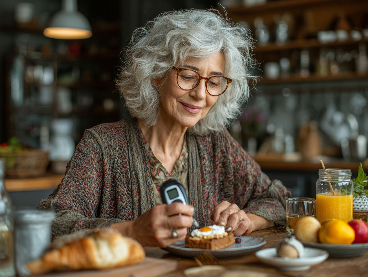 Zdrowy posiłek na talerzu według zasad diety diabetycznej